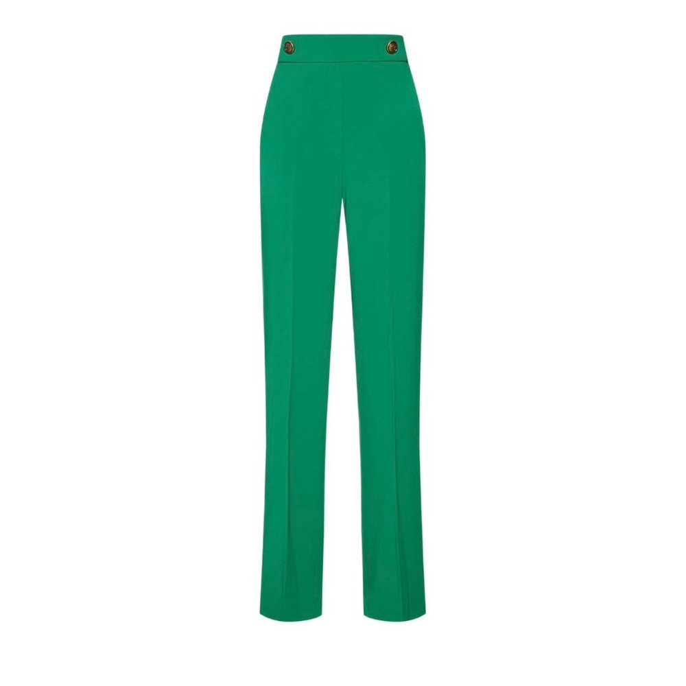 Pinko Vibrant Green High-Rise Trousers